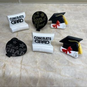 Plastic Graduation Cupcake/Cake Ring Decorations